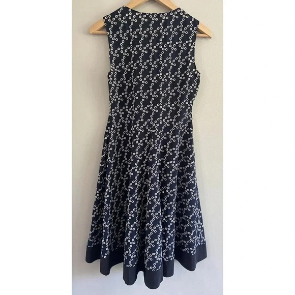 Dorthee Schumacher Dress Fit Flare Eyelet Lace Front Corset Navy Blue 1 Small - Picture 4 of 5